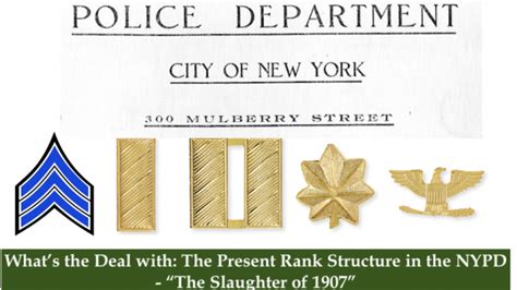 nypd rank structure with insignias.